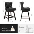 thumbnail image 4 of Dycanpo 26" Swivel Bar Stool Set of 2 with Upholstered Back, for Home Kitchen, Black, 4 of 7