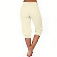 thumbnail image 5 of Eryao Plus Size Capri Hiking Pants for Women High Waisted Drawstring Joggers Pants with Pockets Stretch Lightweight Casual Yoga Capris Beige M, 5 of 10