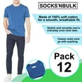 thumbnail image 7 of SOCKS'NBULK Mens Cotton Crew Neck Short Sleeve T-Shirts Royal Blue Colors Bulk Pack (36 Pairs - 3X-Large), 7 of 7