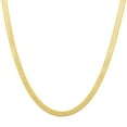thumbnail image 2 of Floreo 14k Yellow Gold (3mm, 4mm, 4.5mm, 6mm) Flexible Shiny Herringbone Necklace, 2 of 5
