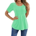thumbnail image 3 of Fantaslook Blouses for Women Pleated Short Sleeve Tunic Tops Dressy Casual Summer Shirts, 3 of 9