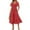 Red(womens dresses), variant on ZHYou Women Smocked Tiered Midi Dresses Casual Frock Square Neck Short Sleeve Flowy Dresses with Pockets,Red,XL