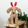 thumbnail image 3 of Northlight Plush Poodle Puppy with a Jingle Bell Collar and Antlers Christmas Figure - 14.5", 3 of 3