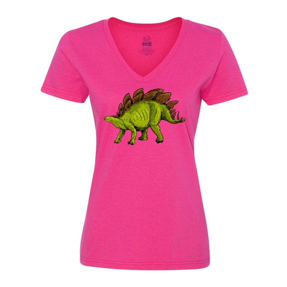 Inktastic Smiling Stegosaurus Women's V-Neck T-Shirt