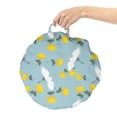 thumbnail image 2 of Yellow Bird Round Floor Cushion with Handle, Flying Cranes and Flowers Pattern, Decorative Pillow for Living Room & Dorms, 18" Round, Pale Blue Yellow, by Ambesonne, 2 of 4