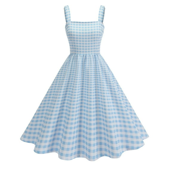 hotojiny Cocktail Dresses for Women Elegant Vintage Sleeveless Party Dress 1950s Retro Flowy A-Line Club Wedding Guest Dresses