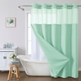 thumbnail image 4 of YangJinLian No Hooks Needed Textured Shower Curtain with Snap-in Fabric Liner Set,Hotel Luxury Decor Shower Curtains for Bathroom,Waterproof & Washable, 4 of 5