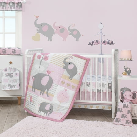 Bedtime Originals Eloise 3 Piece Crib Bedding Set Pink Gray