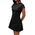 thumbnail image 3 of Women Summer T Shirt Dress Casual Cap Sleeve Loose Shift Mini Dresses Black XL, 3 of 9