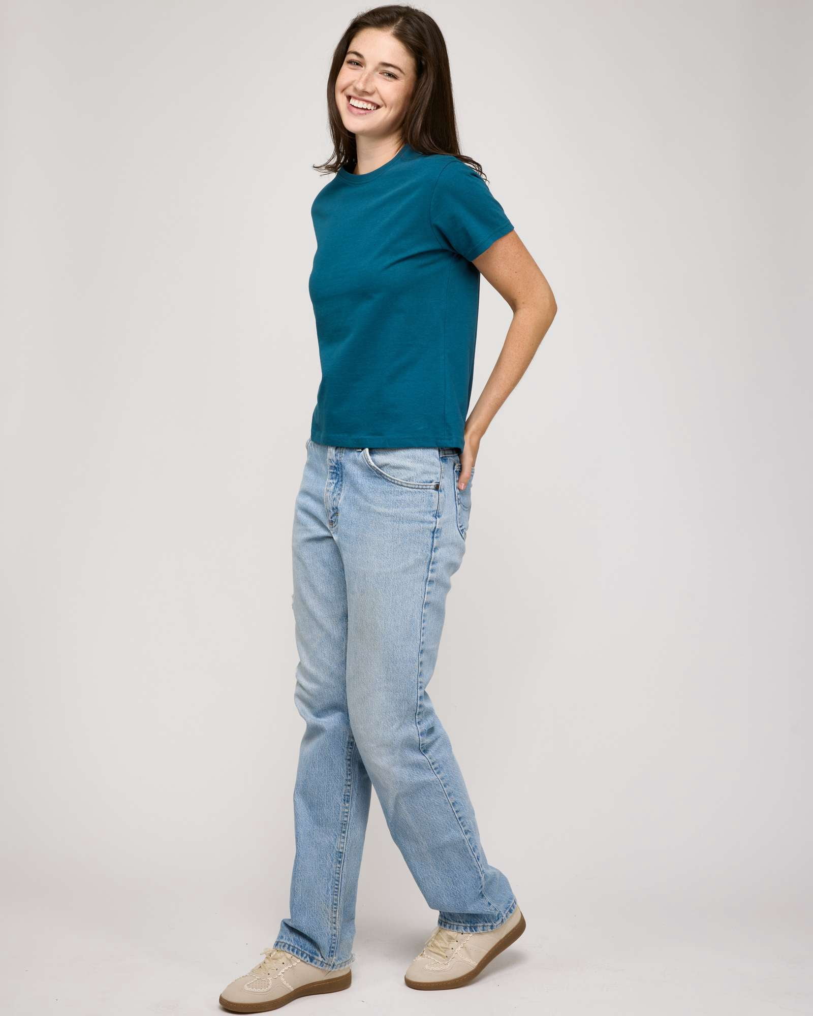Real Essentials 5 Pack: Women’s 100% Cotton Oversized Short Sleeve T-Shirts Fashion Trendy Tees (Available in Plus Size)