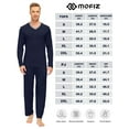 thumbnail image 4 of MoFiz Men's Bamboo Pajamas Set Long Sleeve V-Neck Top and Pants with Pockets Loungewear 2-Piece for Men, 4 of 6