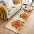 thumbnail image 3 of 2x6 Kitchen Runner Rug, Fall Thanksgiving Non-Skid Rubber Backing Large Rectangle Rugs - Living Room Bedroom Home Office, Rustic Orange Pumpkin Harvest Maple Leaf Indoor Floor Carpets Washable Rug, 3 of 9