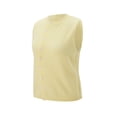 thumbnail image 3 of Gupgi Women's Knit Tank Tops Solid Color Sleeveless Round Neck Front Button Slim Sweater Vest, 3 of 9