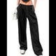 thumbnail image 1 of Pantalones de Paracaídas para Mujer, Pantalones Holgados de Pierna , Pantalones Deportivos con Cintura Elástica Y2K, Pantalones Deportivos, Ropa de Calle Negro L, 1 of 6