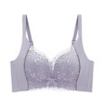 thumbnail image 2 of HOMBOM Spring Womens Bras Lace Full Coverage Bralette Bras Purple Spaghetti Straps Soft Wireless Brassiere 34C, 2 of 8