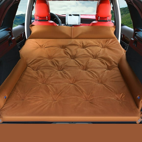 SUV Trunk Automatic Air Bed Self Inflating Sleeping Pad for Tent Camping Travel , Inflatable Protection Part on The Side to Avoid Bumps Brown