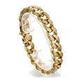 thumbnail image 4 of EOEMY 9" Men Chain Wristband Black Gold Silver Curb Link 316L Stainless Steel Bracelet-Gold, 4 of 6