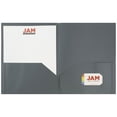 thumbnail image 3 of JAM Paper Plastic 2 Pocket School POP Folders, Grey, Bulk 96/pack, 3 of 5
