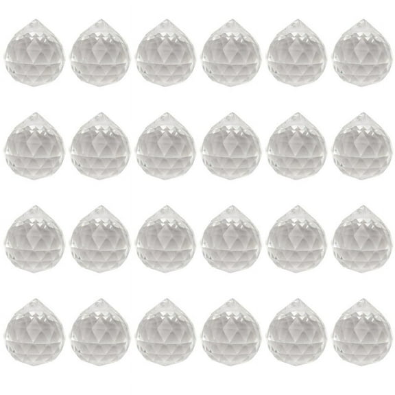 24 Pcs Crystal Balls Prism Suncatcher Rainbow Pendants Maker Hanging Crystals Prisms for Window Home Office Garden Decoration 20mm