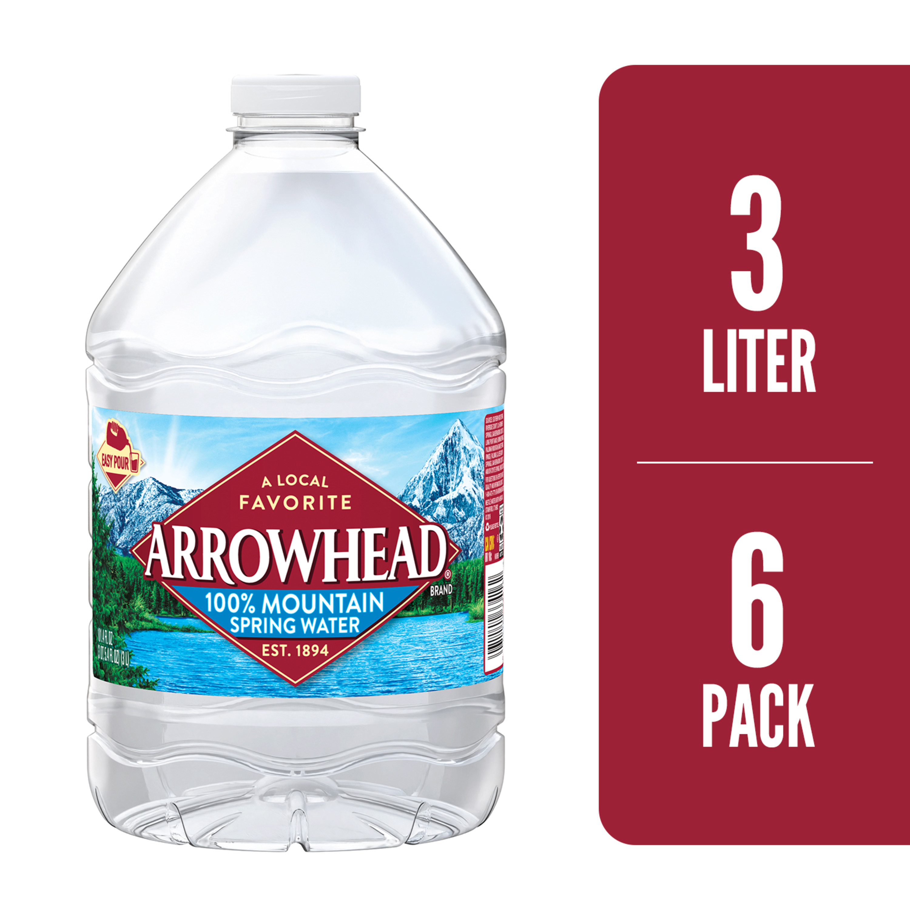 ARROWHEAD Brand 100 Mountain Spring Water, 101.4ounce plastic jugs