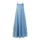 thumbnail image 4 of Vestido largo ajustable de denim azul clásico para mujer: diseño con tirantes, tejido elástico, adecuado para ocasiones diarias/formales, varias tallas, 4 of 5
