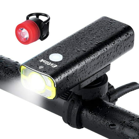 LED Bike Lights Front and Back, USB Rechargeable Bike Light Set, 5 Light Mode Super Bright Bicycle Lights , Bike Headlight, Waterproof, Free Tail Light