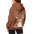 thumbnail image 1 of WEAIXIMIUNG Sweat à Capuche Zippé pour Femmes Mode Imprimé Cerf Leaping Manches Longues Poche Cordon Décontracté Sport, 1 of 6