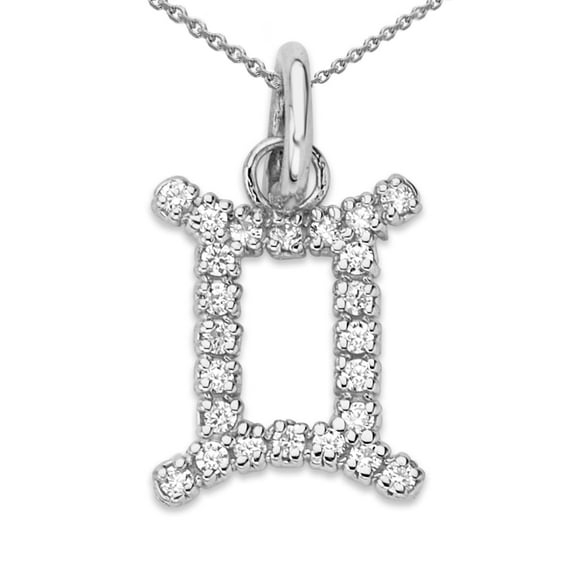 Mini Diamond Zodiac Horoscope Pendant Necklace In Solid Gold (20 Inches)