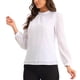 thumbnail image 4 of CAMISA DE CHIFFON CHIC INSPIRADA PARA MUJERES, OFICINA, CUELLO ALTO, MANGA LARGA, BLUSA S BLANCA, 4 of 6