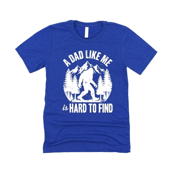 A Dad Like Me Shirt for Men Hard to Find Funny Bigfoot Sasquatch Father's Day Graphic Tee Vintage Royal Shirt Medium