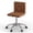 Brown, variant on VECELO PU Leather Armless Office Chair with Wide Seat, Adjustable Height Mid-Back Task Chair, 360° Rolling Swivel Vanity Chair for Home Office,Grey
