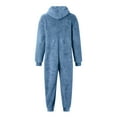 thumbnail image 5 of fartey Men's Fuzzy Fleece Hooded Jumpsuits Plus Size Full Zip Onesie Pajamas with Pockets Long Sleeves Romper Sleepwear Thermal Solid Color One Piece Hoodie Playsuit Loungewear, S-5XL, 5 of 5