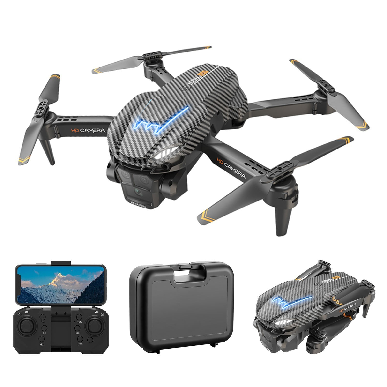 ESULOMP FPV Drones with 3 Cameras Wind Resistance Headless Mode Gesture Control FPV Drone for Adults RC Drone for Beginners Quadcopter