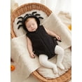 thumbnail image 5 of RUINIXCW Newborn Baby Girl Boy Thanksgiving Turkey Costume Kids Halloween Spider Costume Infant Baby Boy Girl Fall Winter Clothes Warm Fleece Romper Sleeveless Hooded Zip Up Bodysuit Jumpsuit, 5 of 9