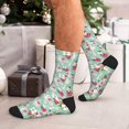thumbnail image 7 of Xecao Bunny And Rose Print Crew Socks for Men and Women, Men's Soft Moisture-wicking Sock, 7 of 7