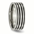 thumbnail image 4 of Titanium Black Enamel Flat 8mm Polished Band Ring 6 Size, 4 of 6