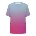 thumbnail image 2 of Posijego Plus Size Tops for Women Short Sleeve Casual Tee Gradient Graphic T Shirts Loose Tunic Tops with Pockets, 2 of 4