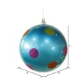 thumbnail image 2 of Vickerman 8" Turquoise Candy Finish Ball Christmas Ornament with Multi-Colored Polka Dots, 2 of 2