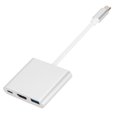thumbnail image 2 of Adaptador portátil ABS USB 3.0 de interfaz multimedia de alta definición tipo C a USB 3.0 3 en 1, 2 of 5
