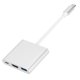 thumbnail image 2 of Adaptador portátil ABS USB 3.0 de interfaz multimedia de alta definición tipo C a USB 3.0 3 en 1, 2 of 5