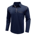 thumbnail image 4 of FYDUU Mens Golf Shirt Comfort Men's Long Sleeve Classic Polo Shirts Trendy Casual Button Tees Collared Pullover Shirts With Pockets Versatile Polo Shirts, 4 of 6