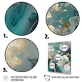 thumbnail image 3 of Designart "Golden Blue Marble Flowers II" Floral Wall Art Print, 3 of 5