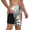 thumbnail image 3 of Goofa Tropical Leaves Printed Men's Swim Trunks Board Shorts Quick Dry Mens Swimming Trunks with Compression Liner,Breathable Fit Hawaii Beach Shorts-X-Large, 3 of 9