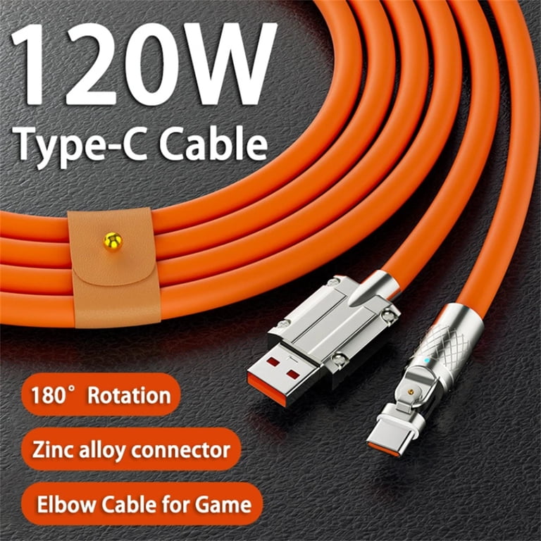 PORTIFY Swivel USB-C Charging Cable – 240W 3ft USB-C Cable...