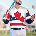 thumbnail image 5 of Rateoe USA Canada Flag Pattern Men’s Baseball Short Sleeve Polo Shirt, Midweight Men's Shirt Golf Shirt Polo Shirts Quick Dry Short-XX-Large, 5 of 7