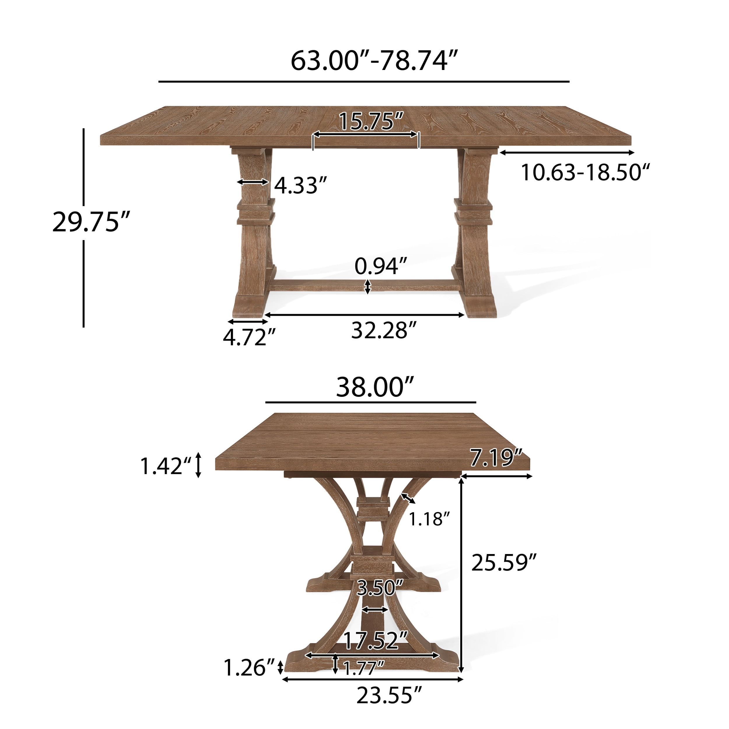 Noble House Dored Fabric and Wood 7 Piece Dining Set, Light Gray and Natural