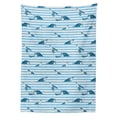 thumbnail image 3 of Ambesonne Striped Tablecloth Rectangular Table Cover, Turtle Blue Aquatic, 60"x84", Blue Navy, 3 of 4