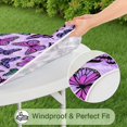 thumbnail image 5 of Purple Butterfly Pattern Round Fitted Tablecloth with Elastic Edge,Dining Table Cover Waterproof,Outdoor Round Tablecloth for Camping,Dining,Indoor and Outdoor, 5 of 7