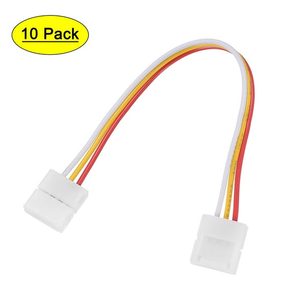 Uxcell 3 Pin 10mm Solderless LED Strip to Strip Jumper Cable 150mm Length 10Pcs