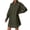 Army Green, variant on Casual Loose Fit Long Sleeve Shirt for Women Pure Color Lapel Blouse Versatile Wear Elegant Basic Army Green L